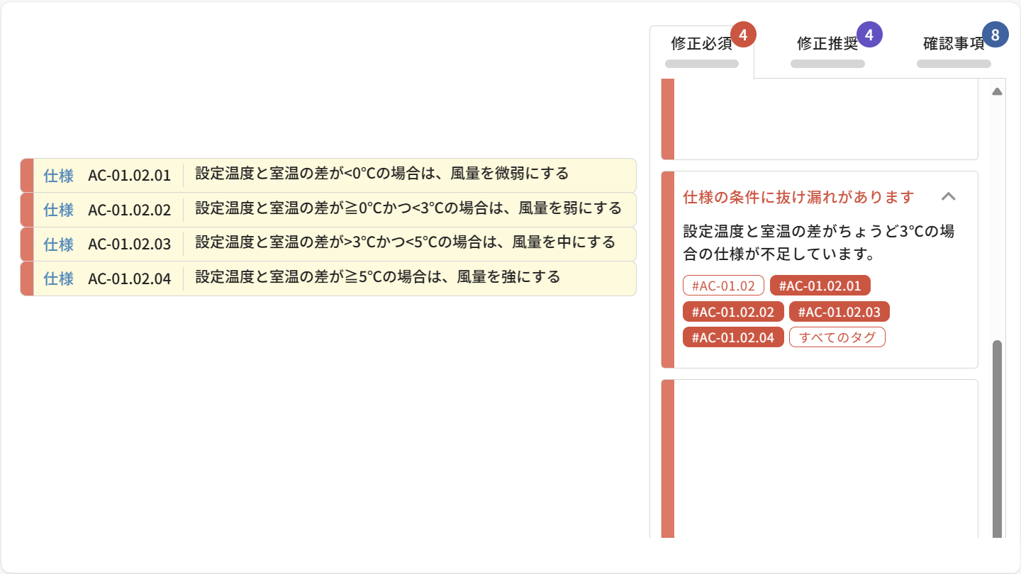 抜け漏れ検出